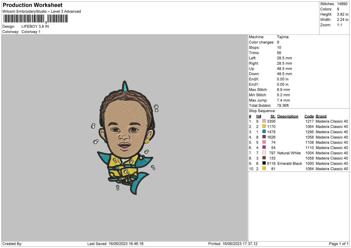 Life Boy Embroidery File 6 sizes