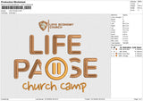 LIFE PAUSE Embroidery File 6 size