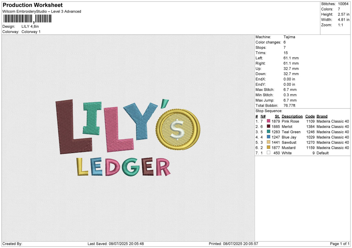 Lili Embroidery File 6 size