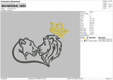 Lion K Embroidery File 6 sizes