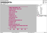 List Songs V2 Embroidery File 6 sizes