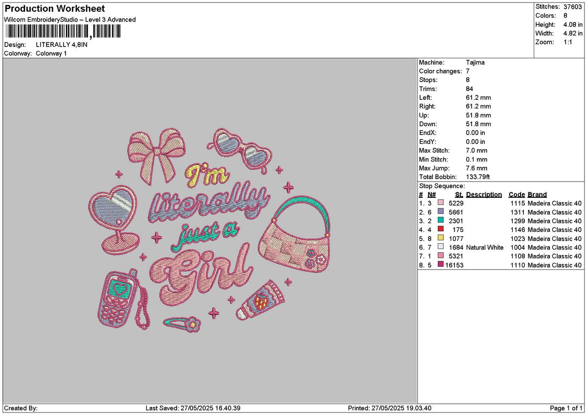 Litterallytext 01 Emboidery File 6 sizes