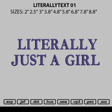 Literallytext 01 Embroidery File 6 sizes
