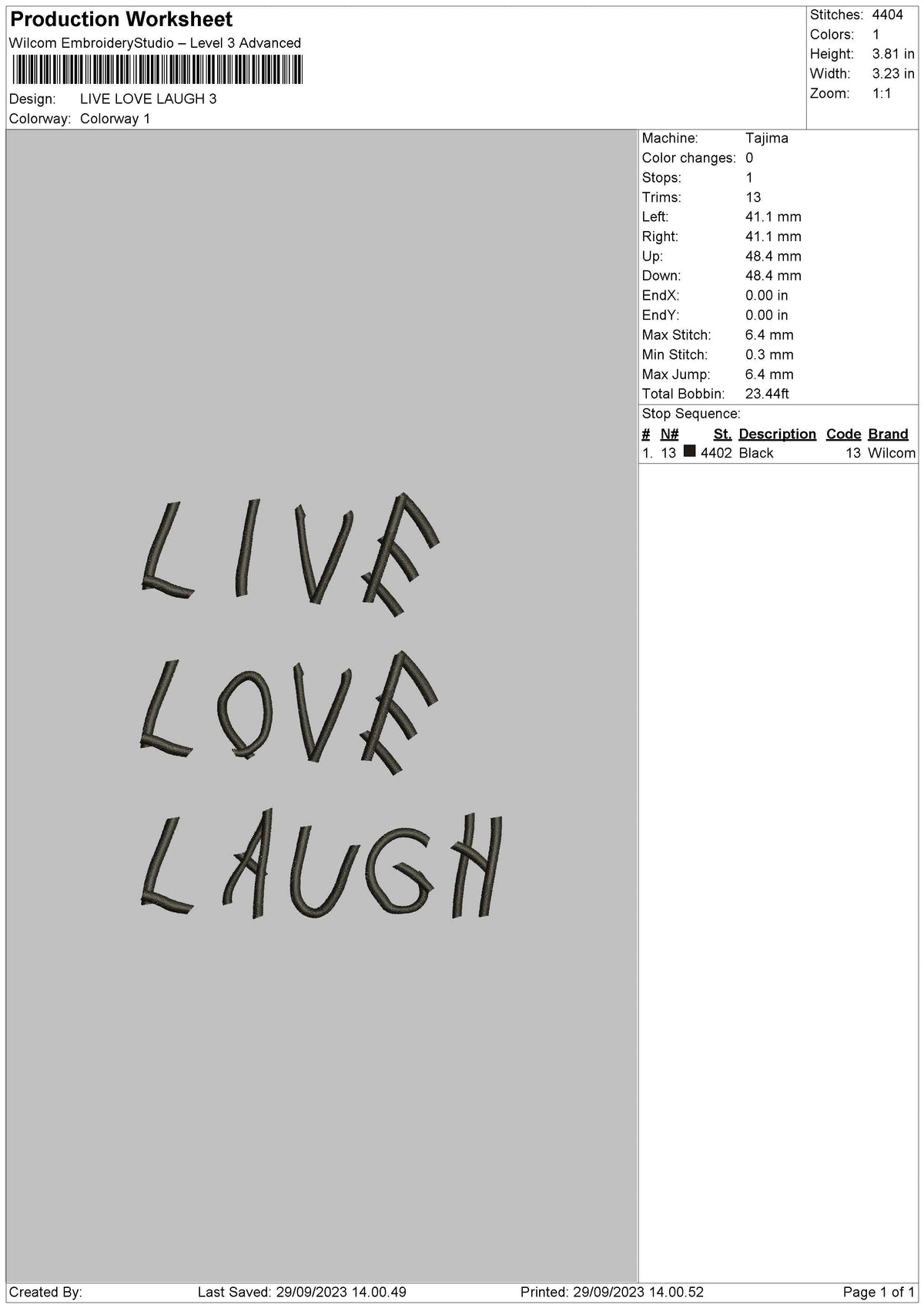Live Love Embroidery File 6 sizes