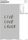 Live Love Embroidery File 6 sizes