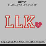 Llktext Embroidery File 6 sizes