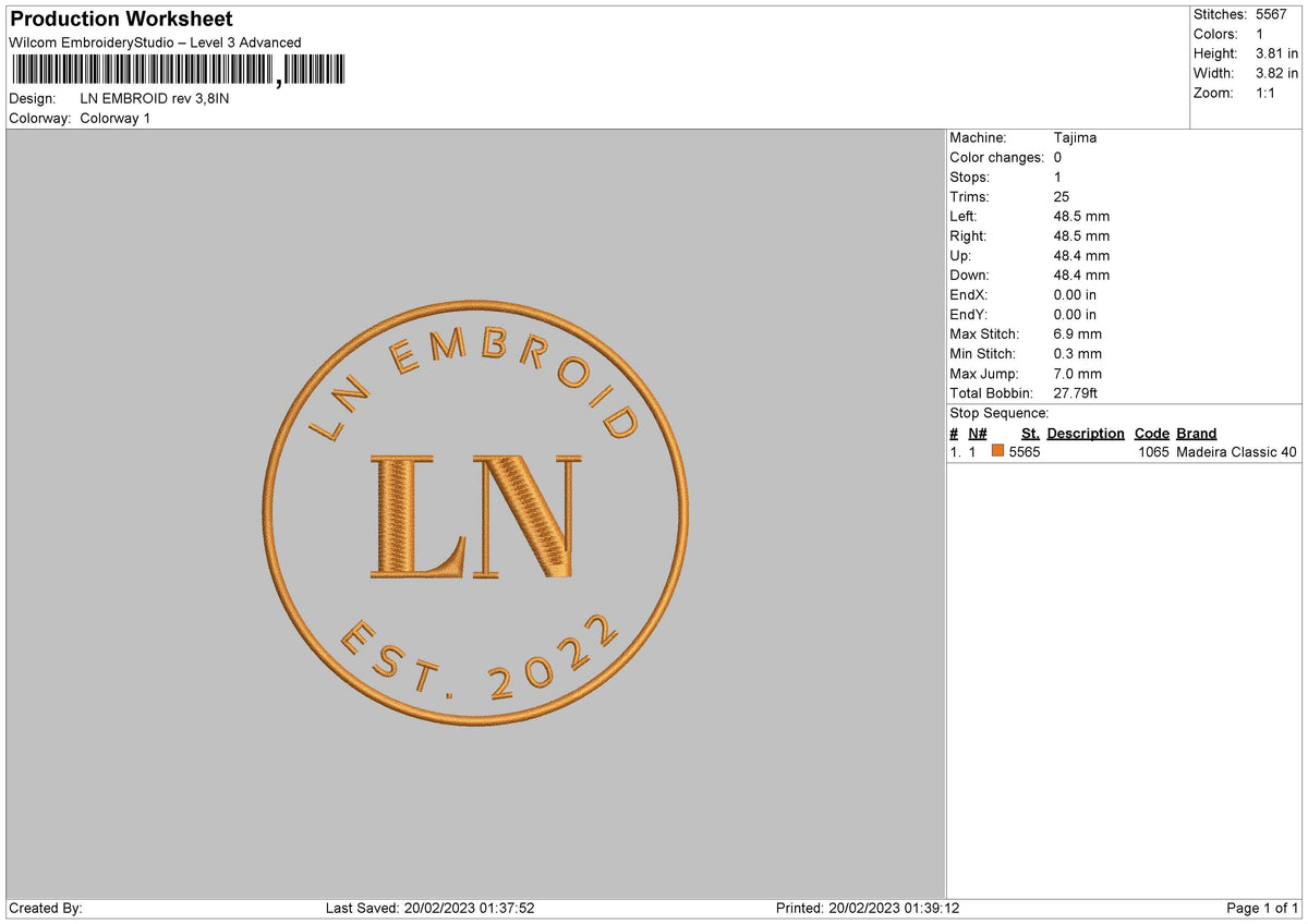 Ln Embroid Embroidery File 6 sizes