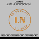 Ln Embroid Embroidery File 6 sizes