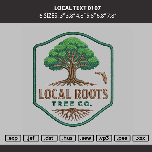 Local Text 0106 Embroidery Machine Design File 6 sizes