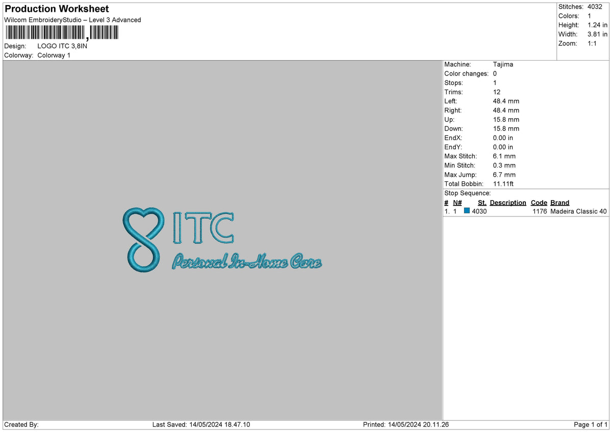Itctext Embroidery File 6 sizes