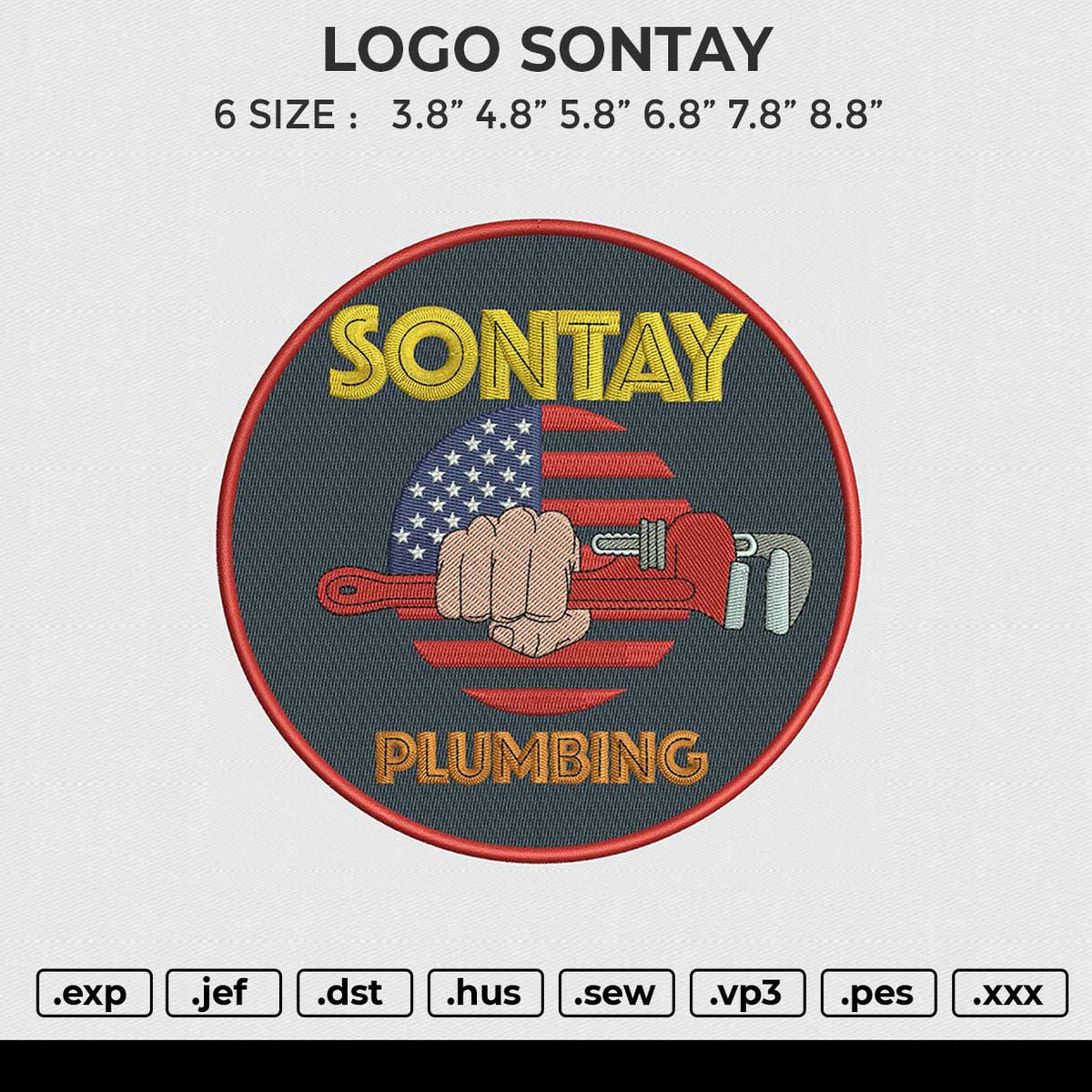 LOGO SONTAY Embroidery File 6 sizes