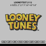 Looneytext 2112 Embroidery File 6 sizes