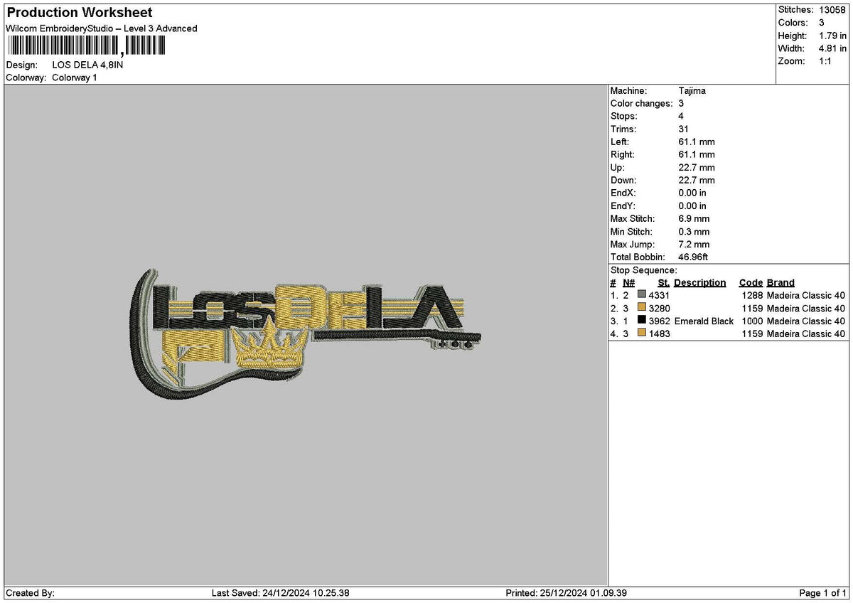 Delatext Embroidery File 6 sizes