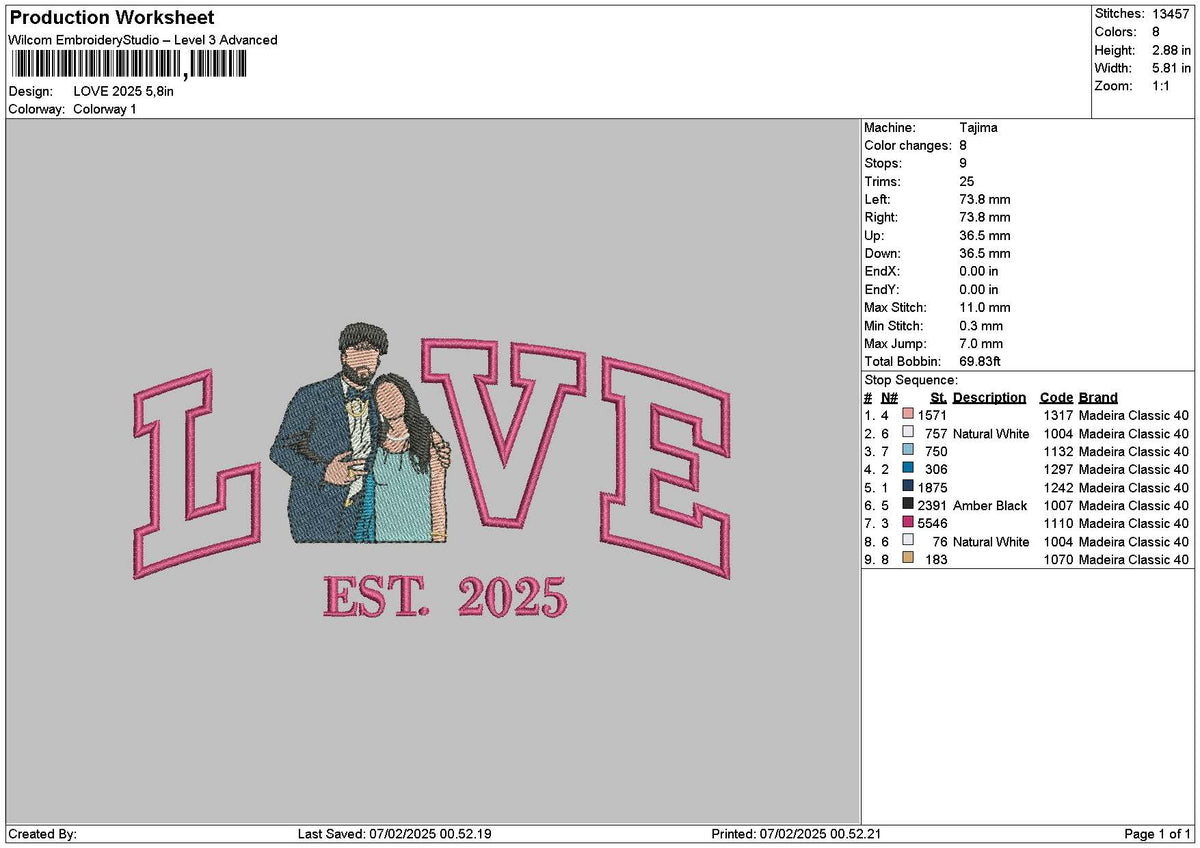 Love Photoflat 2025 Embroidery File 6 sizes