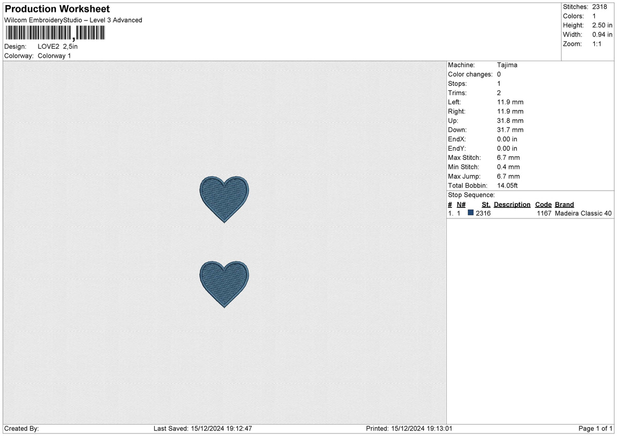 LOVE2 Embroidery File 6 size