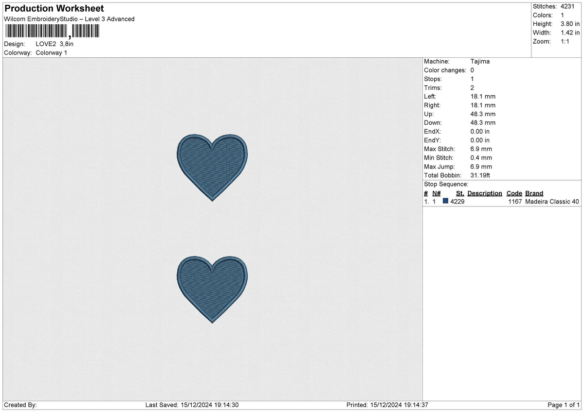LOVE2 Embroidery File 6 size