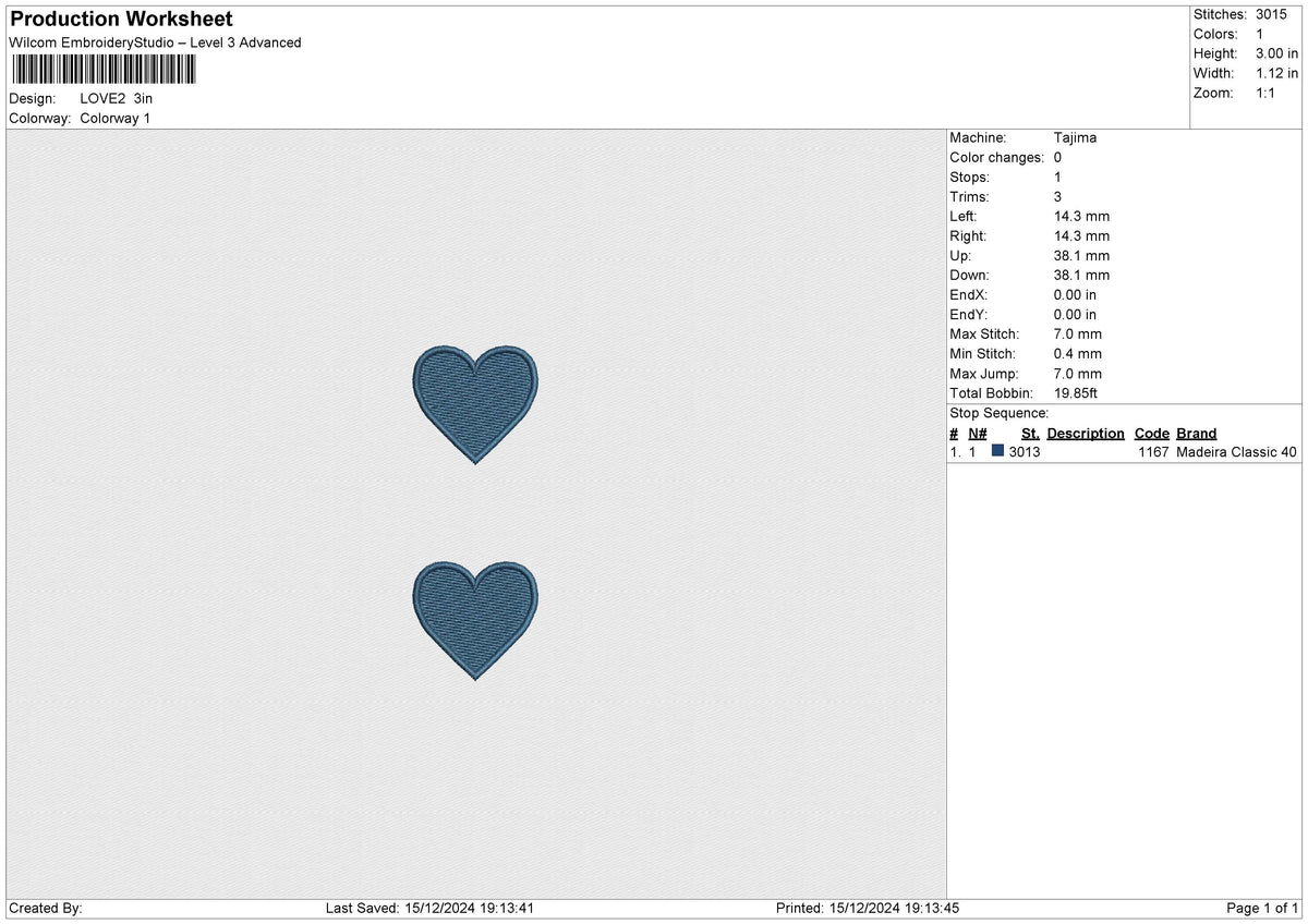 LOVE2 Embroidery File 6 size