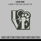 Love Paw Embroidery File 6 sizes