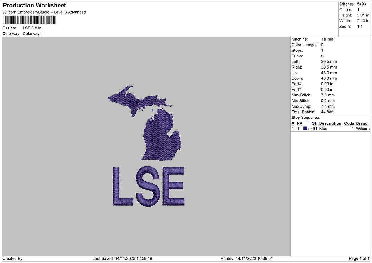 Lse Embroidery File 6 sizes