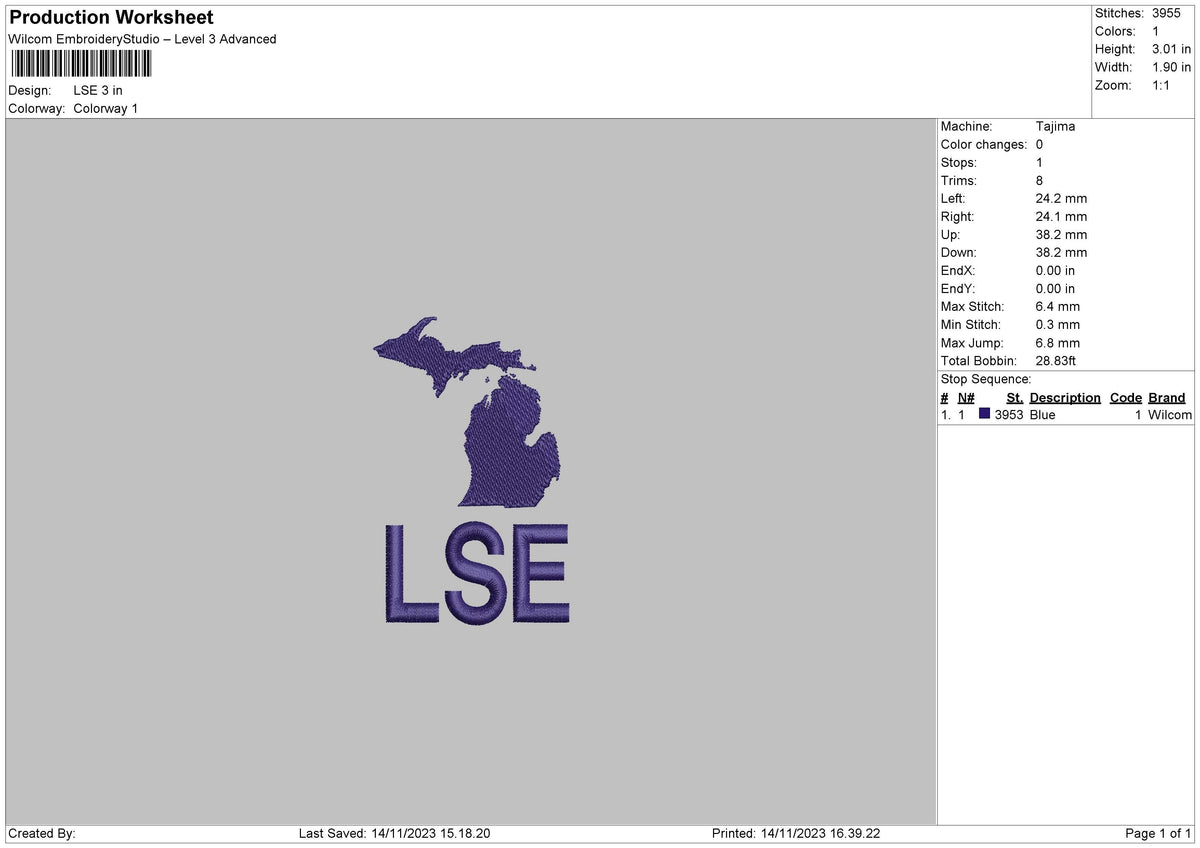 Lse Embroidery File 6 sizes