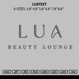 Luatext Embroidery File 6 sizes