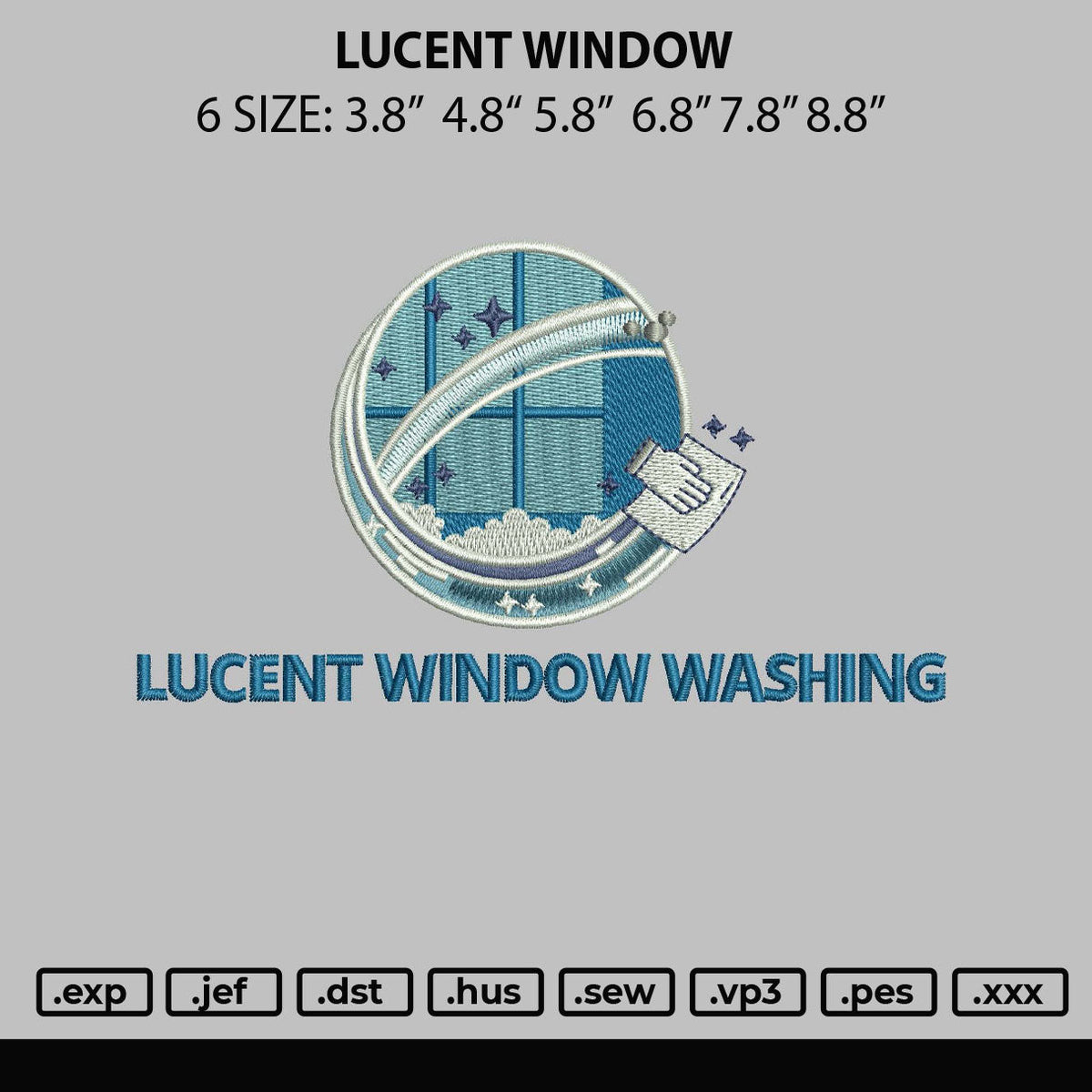 Lucent Window Embroidery File 6 sizes