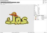 LUFFY D MONKEY HAT 5 COLOR Embroidery