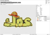 LUFFY D MONKEY HAT 5 COLOR Embroidery