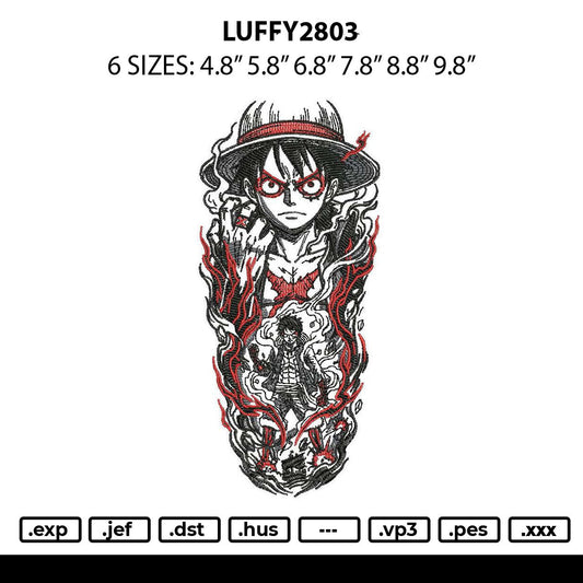Luffy2803 Embroidery File 6 sizes