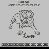 Luna Dog Embroidery File 6 sizes