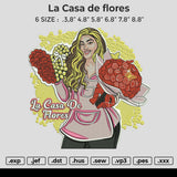 La Casa de flores Embroidery File 6 size