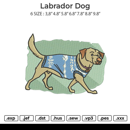 Labrador dog Embroidery File 6 size