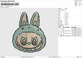 Labubu Head Embroidery File 6 size