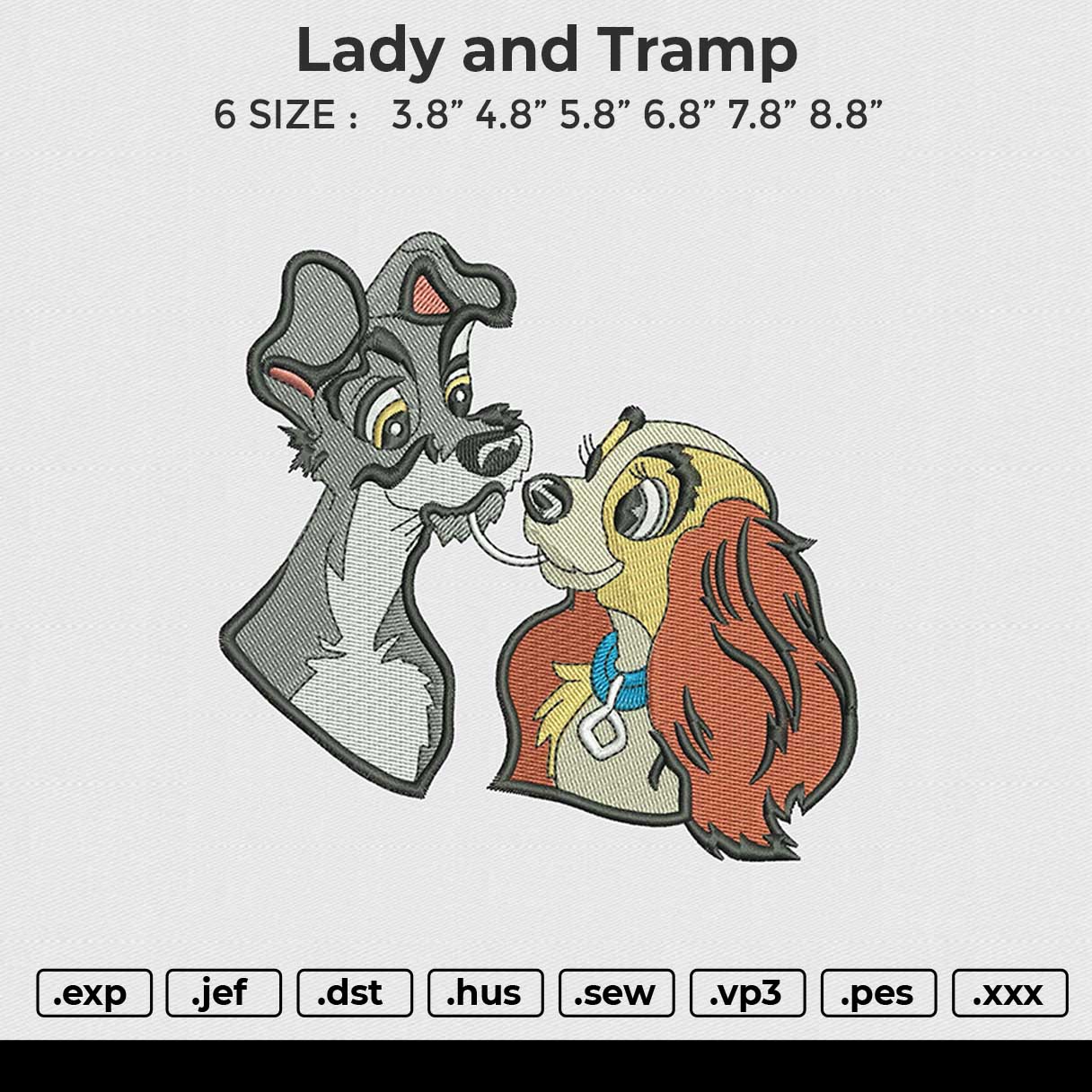 Lady and Trump Embroidery File 6 size