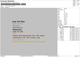 Lana Songs Embroidery File 6 sizes