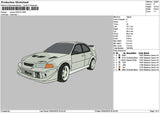 White Car 2904 Embroidery File 6 sizes