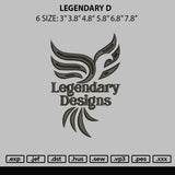 Legend D Embroidery File 6 sizes