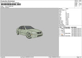 Grey Car 2505 Embroidery File 6 sizes