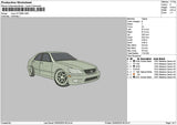 Grey Car 2505 Embroidery File 6 sizes