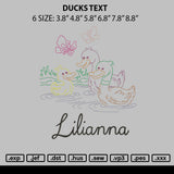 Ducks Text Embroidery File 6 sizes
