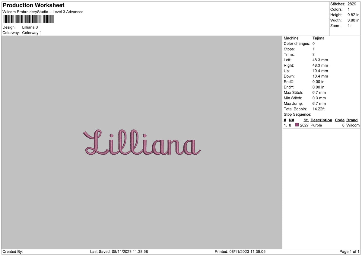 Liliana Embroidery File 6 sizes