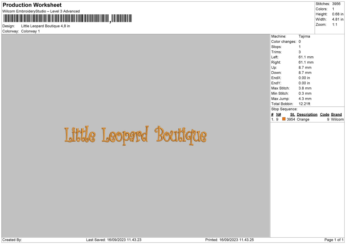 Little Leopard Embroidery File 6 sizes