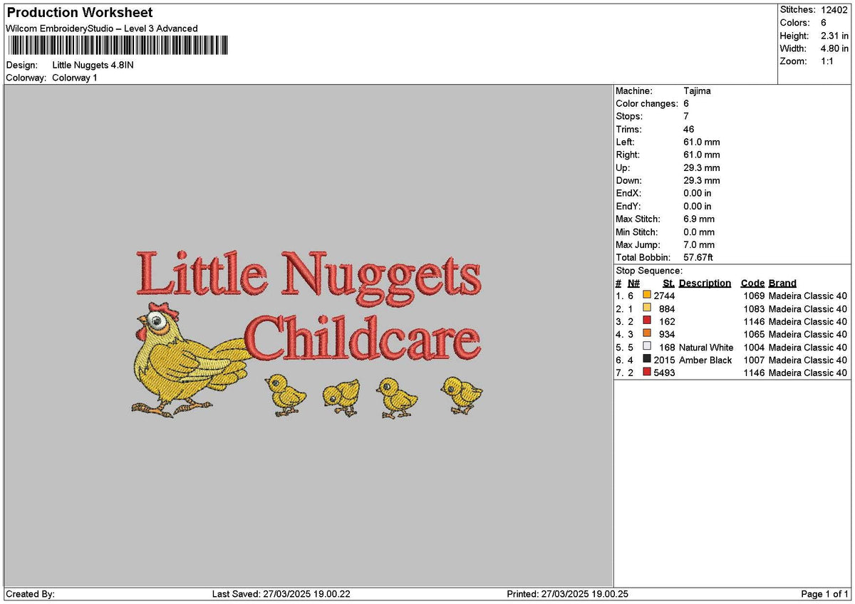 Nuggetstext 2703 Embroidery File 6 sizes