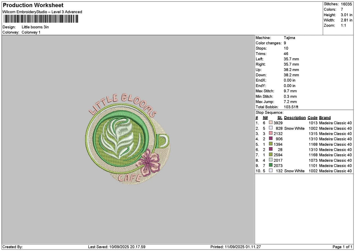 Littletext 1109 Embroidery File 6 sizes