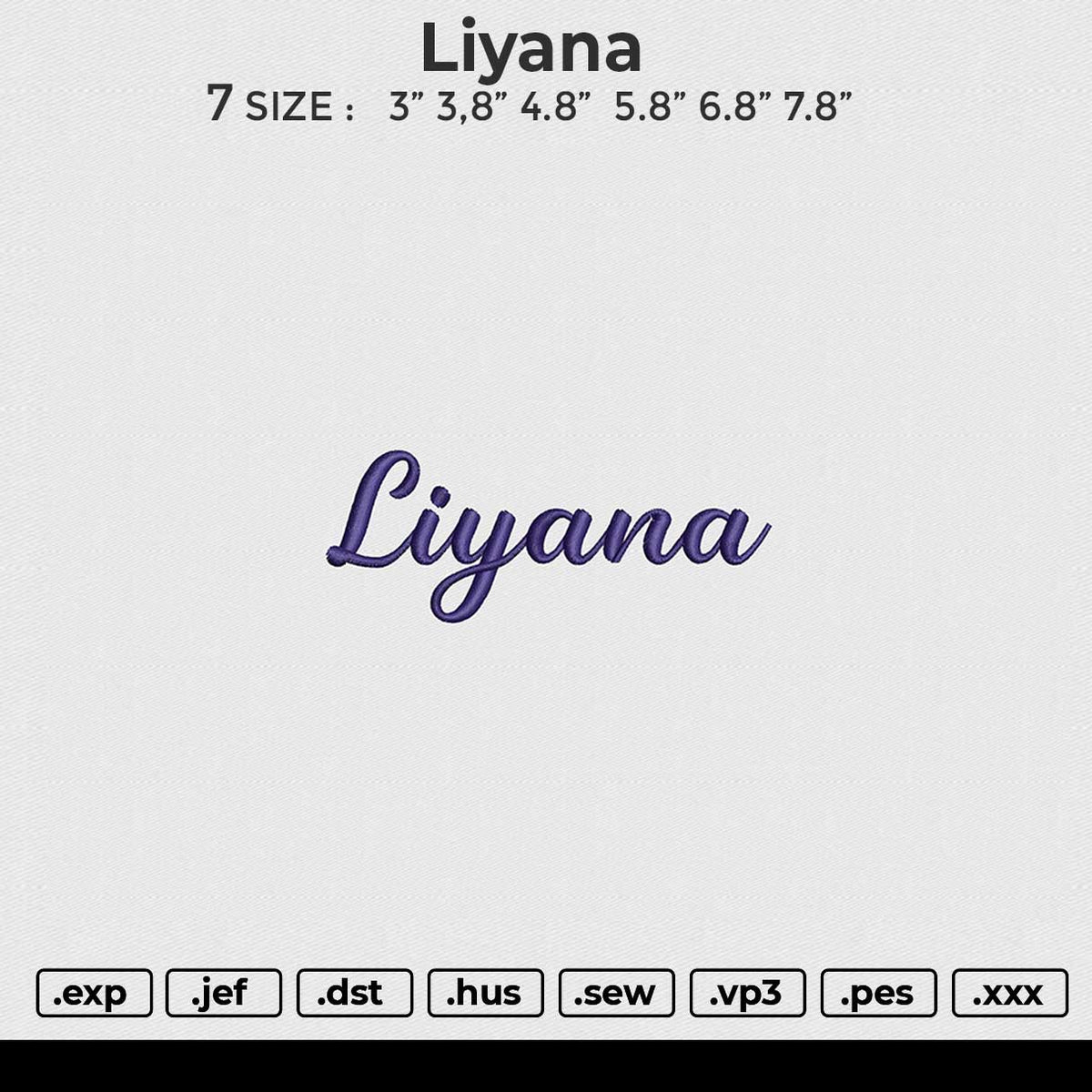 Liyana Embroidery File 6 size