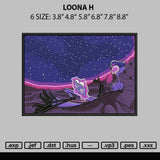 Loona H Embroidery File 6 sizes