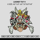 Looney T0711 Embroidery File 6 sizes