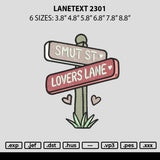 Lanetex 2301 Embroidery File 6 sizes