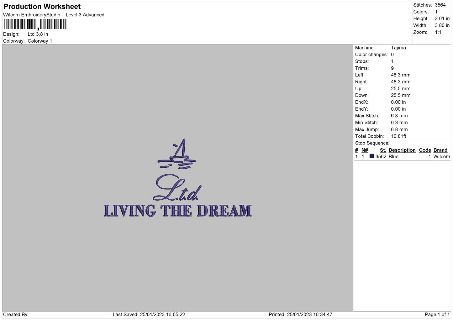 Ltd Emboidery File 6 sizes