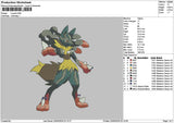 Lucario Poke Embroidery File 6 sizes